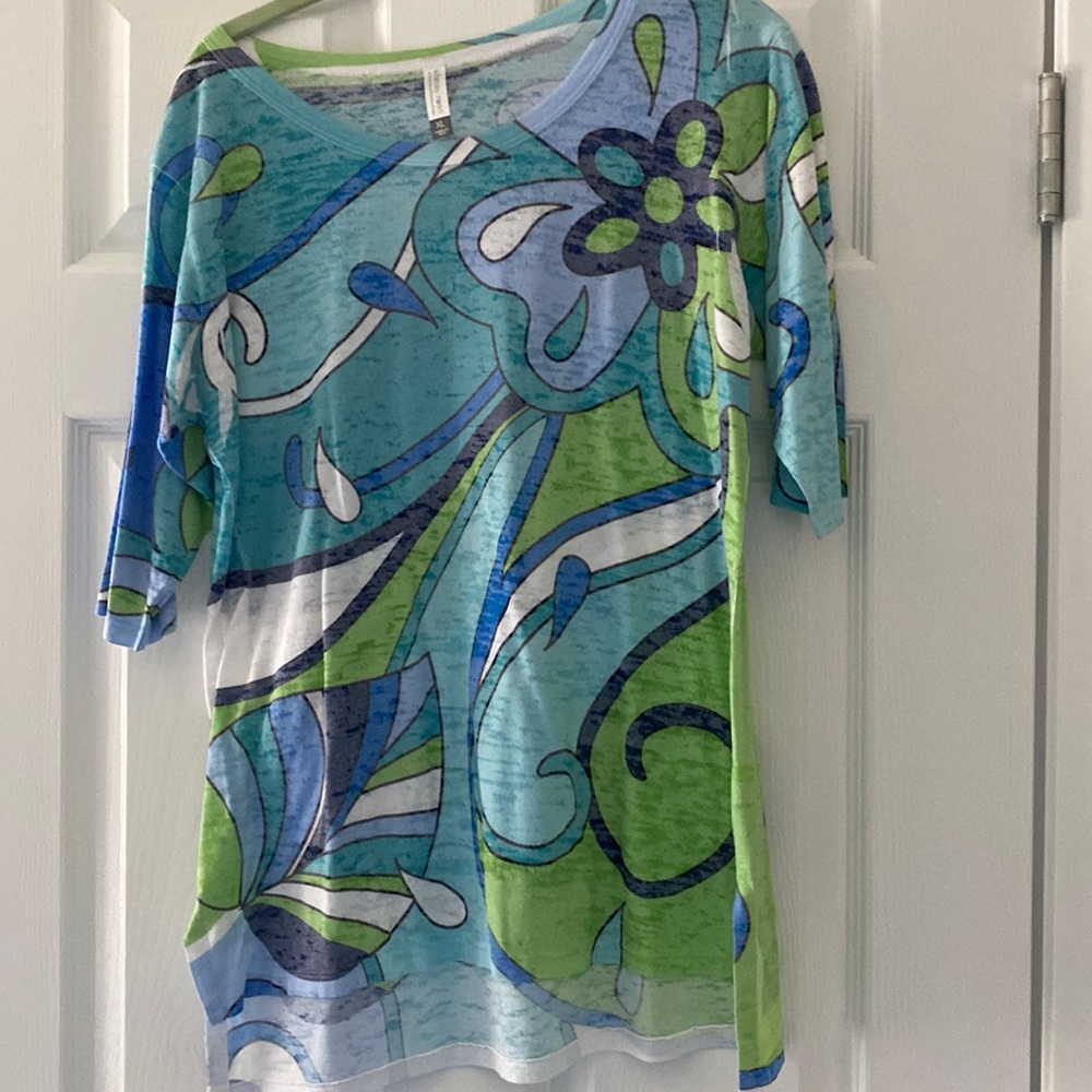 Whiskey Rose shirt XL scoop neck elbow sleeve NWOT